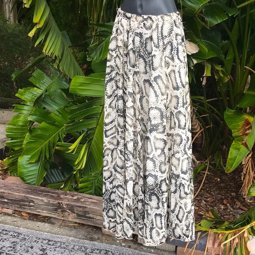 Chicwish snake print, full circle maxi skirt
